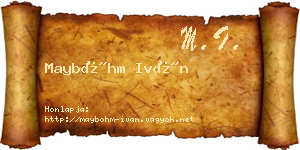 Mayböhm Iván névjegykártya